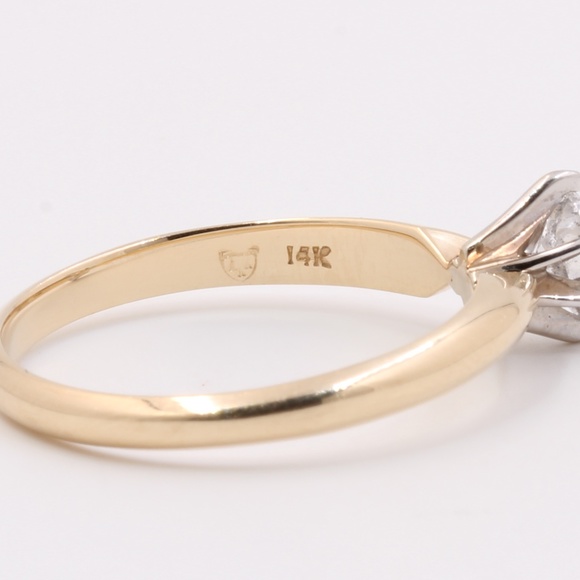 1/4 Carat Solitaire Diamond Gold Engagement Ring - Picture 6 of 7